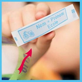 Etiquette tissée 15mm avec 2 lignes d'écritures