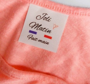 Étiquette de marque tissée exemple Joli Matin